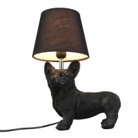Интерьерная настольная лампа черная Собака OMNILUX OML-16304-01 Banari