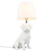 Интерьерная настольная лампа белая Собака OMNILUX OML-16314-01 Banari